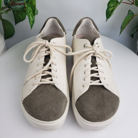 Birkenstock Bend Low Decon Pop Nubuck Leather Suede Taupe Eggshell NWOT sz 8 - Picture 7 of 13